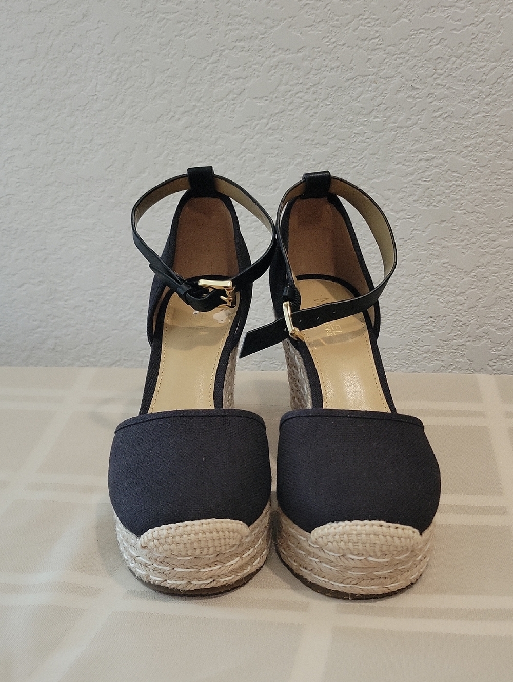 Michael Kors Black Espadrille Wedge Sandals with Ankle Strap - Picture 4 of 9